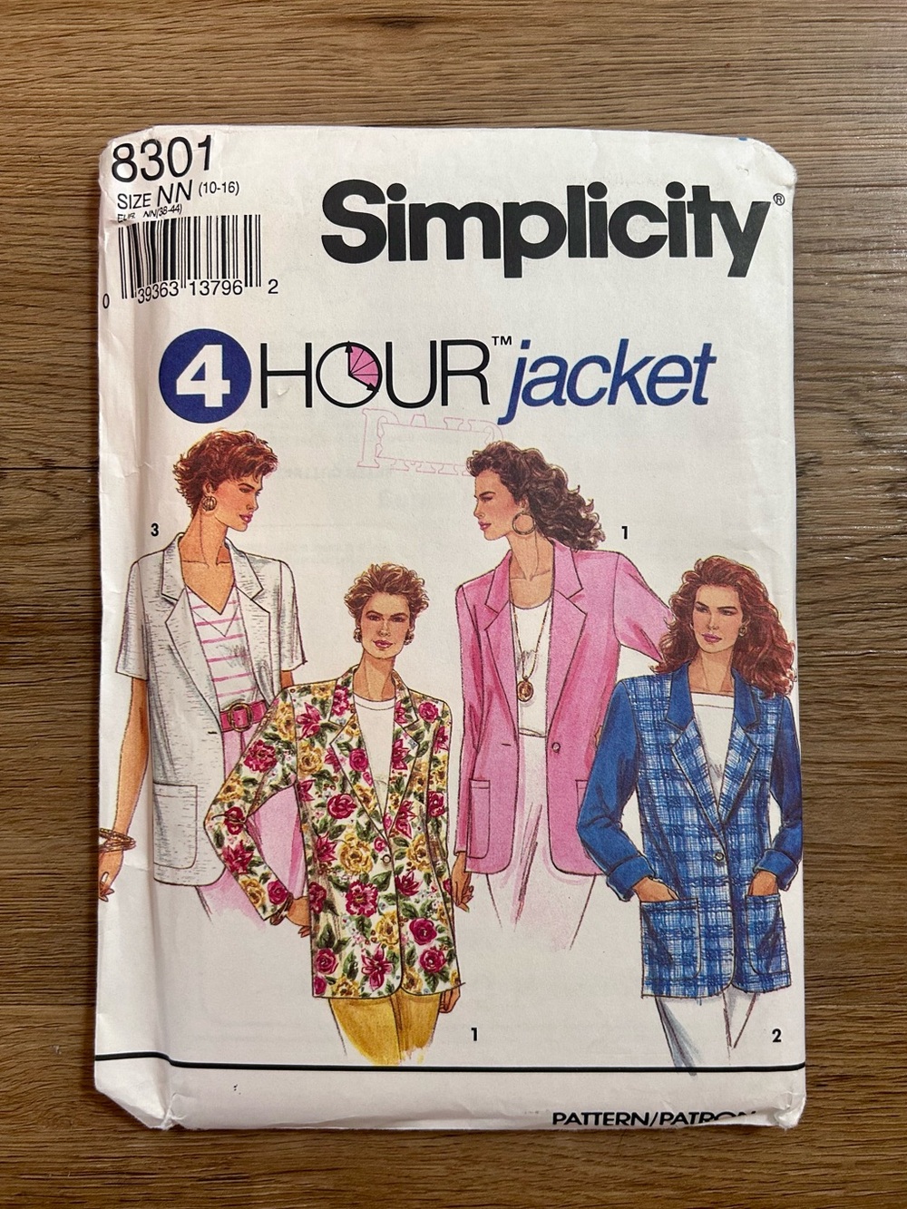 Simplicity 8301 4 Hour Blazer & Jacket Sewing Pattern - Size NN (10-16) Uncut
